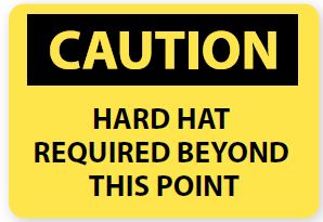 "Hard Hat Required Beyond This Point" sign - Safety Signs